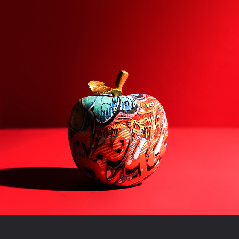 Decoration for office creative home decor fruit resin colour apple