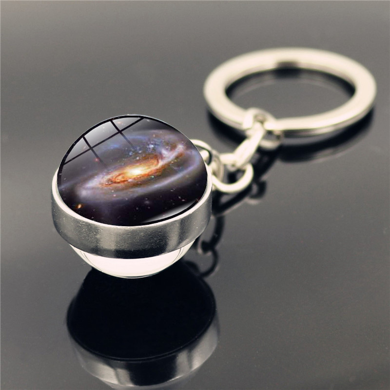 Zodiac Keychain Custom 12 Constellations Gem Stone Double Sides Glass 3d Ball Key Chain Fashion Science Technology Keychain