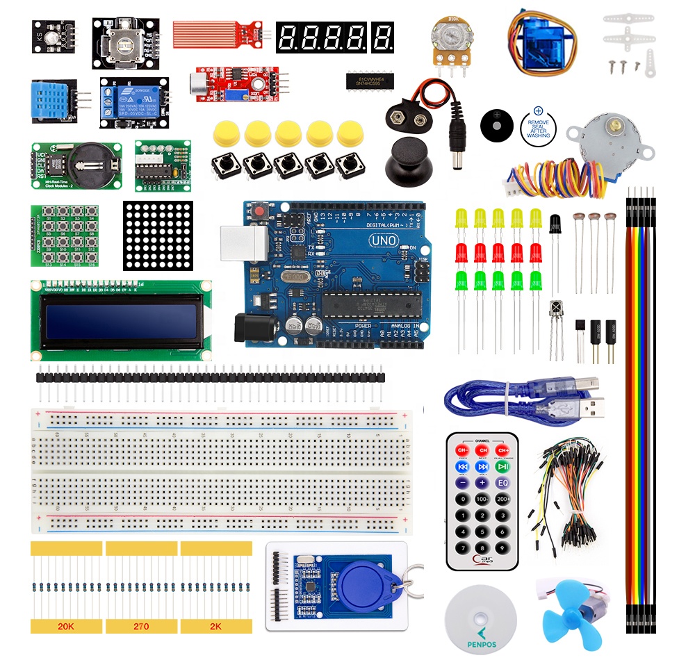 Суперстартовый комплект PENPOS для Arduino R3 Mega 2560, Роботизированная нано, полный комплект макетной платы в научном классе