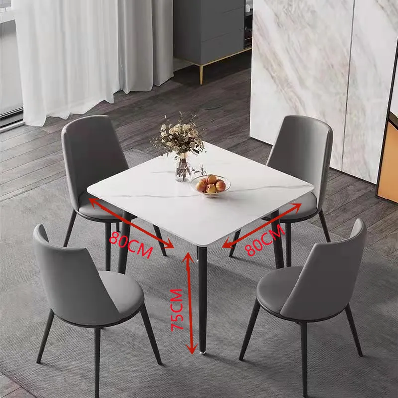 new household marble square dining table dining room furniture 80*80cm Slate square dining table