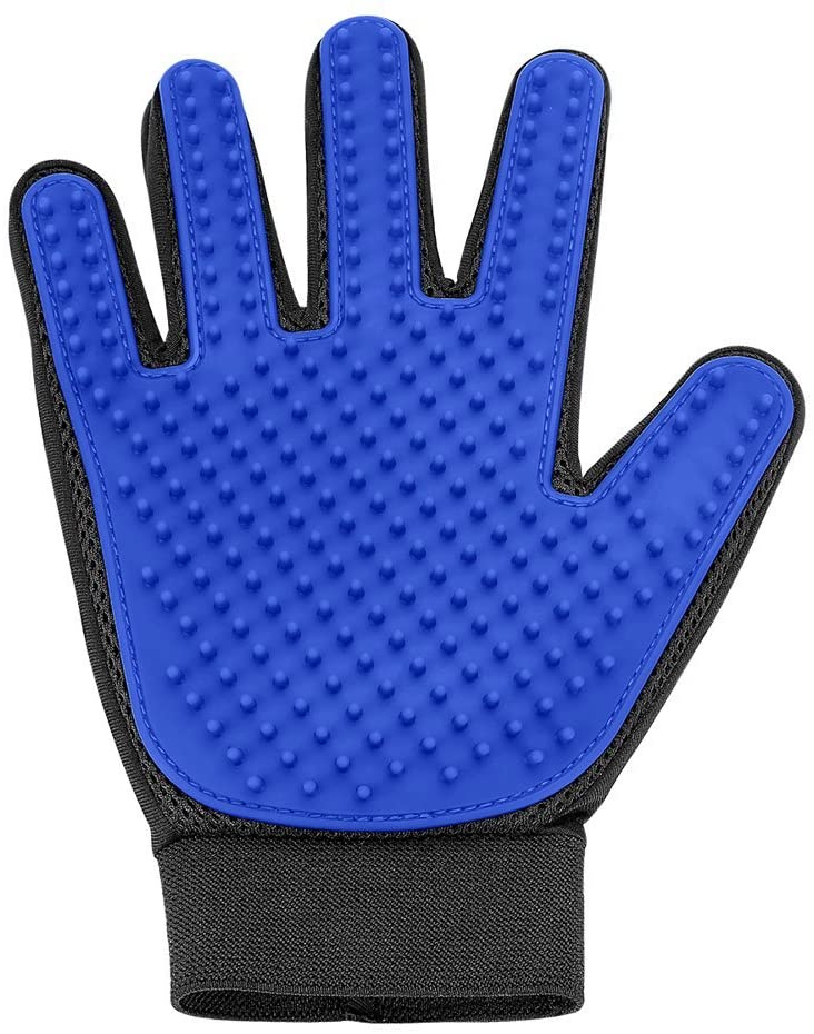 Gentle Deshedding Brush Efficient Pet Hair Remover Mitt Enhanced Five Finger Design Perfect for Pet Grooming