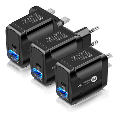 С LED PD18W PD совместимый QC3.0 Быстрая зарядка Европейский Американский и британский стандарт usb адаптер для путешествий