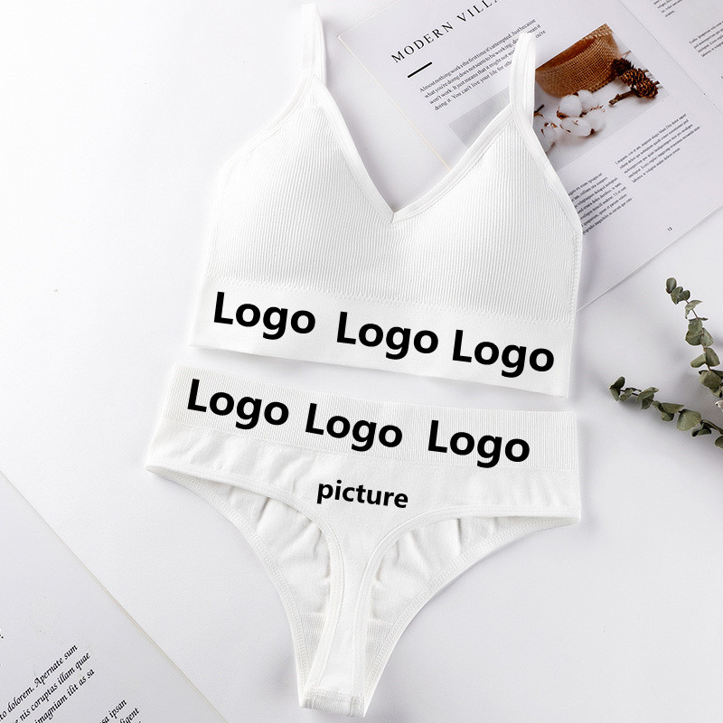 Lady French bra without steel ring on top gather sexy vest-style underwear panties triangle cup thin beautiful back Bra & Brief