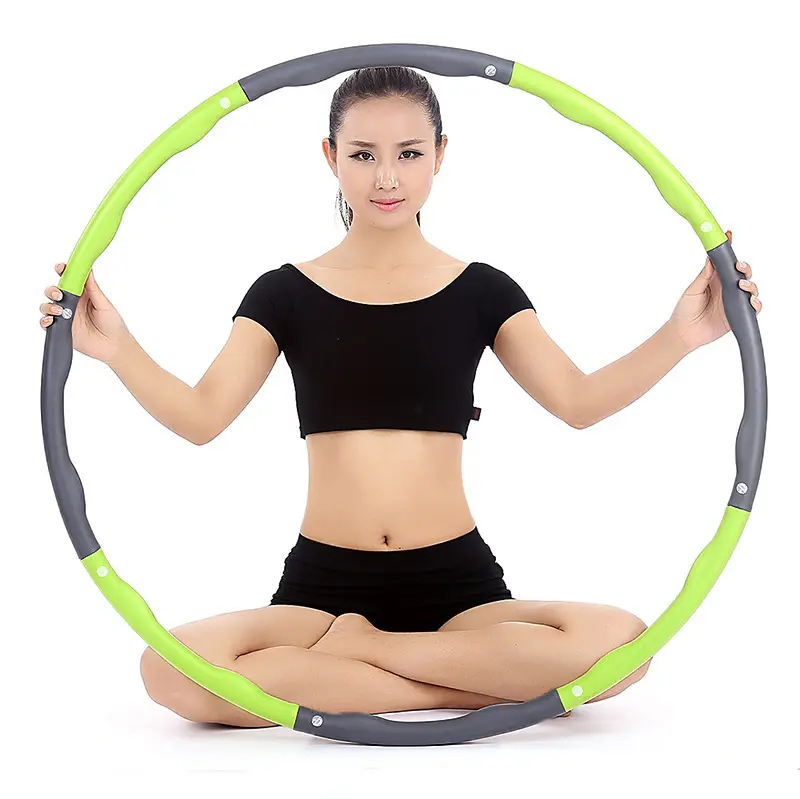Foam Padded Fitness Hula Ring Detachable Weighted Exercise Hoop For Adult And Kids 8 Section