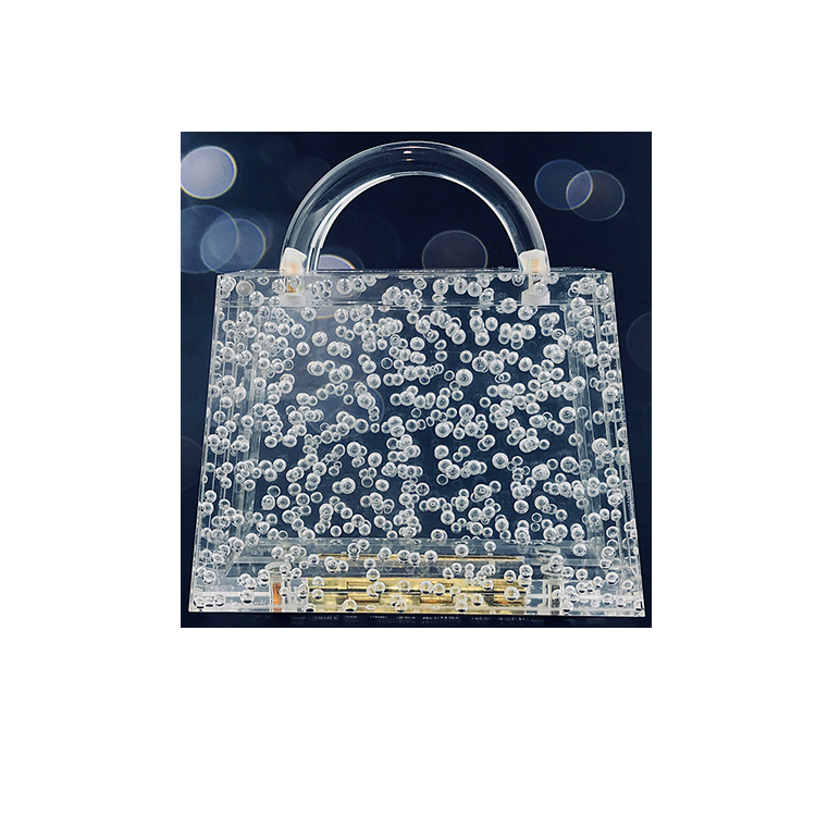 chic bubble pattern luxury crossbody bag with removable transparent strap clear handbag clutch wedding bags