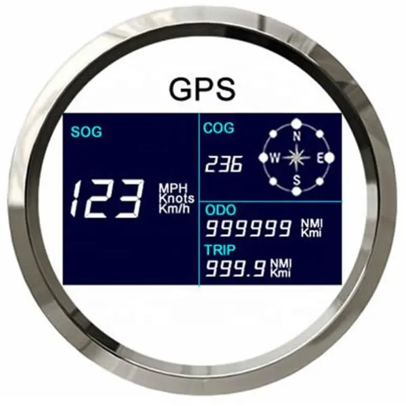 ELING 85mm Motorcycle Marine Boats Digital GPS Speedometer Tripmeter Odometer With 7 Colors Backlight