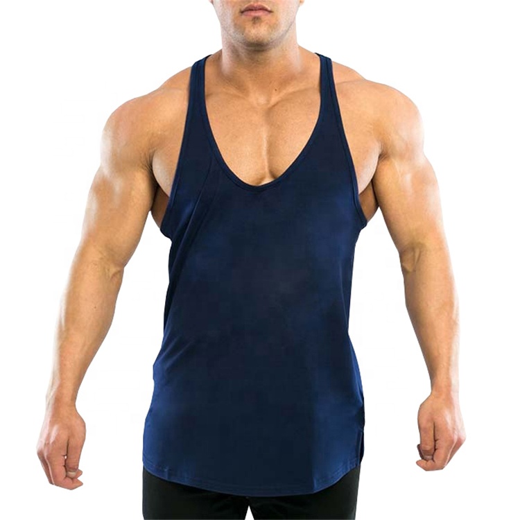 men's plain blank muscle gym vest stringer bodybuilding weightlifting tank top