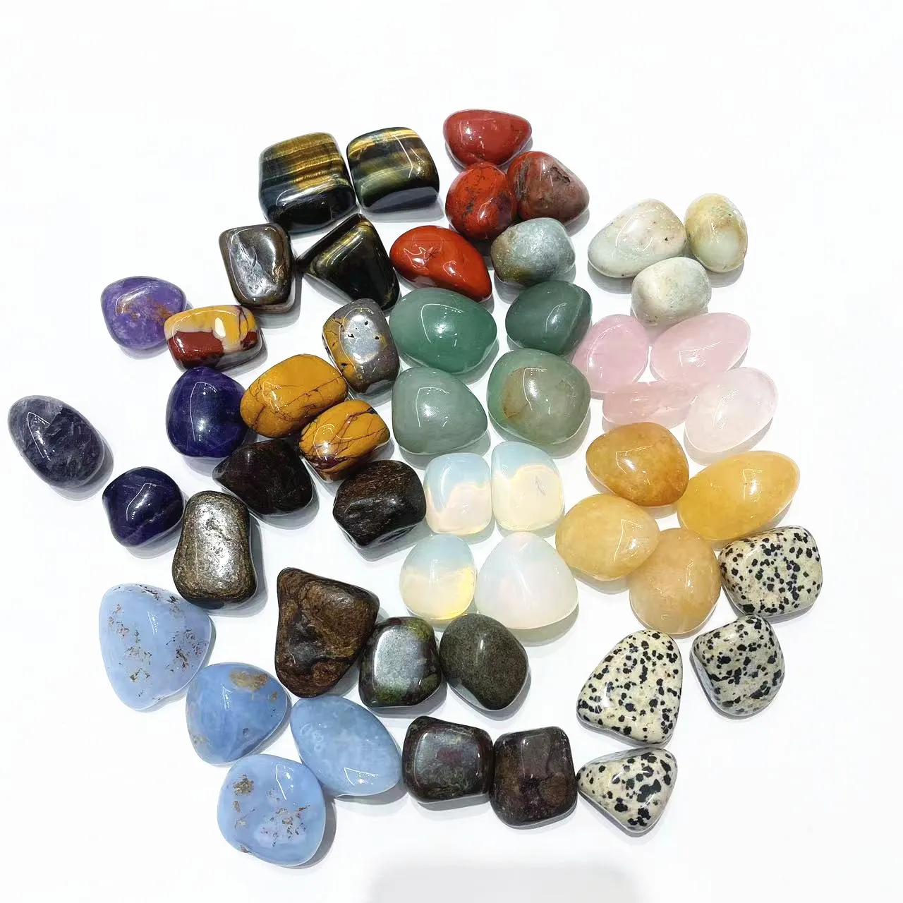 Mixed Healing stone polishing bulk crystals chakra stones rose quartz crystal Tumbled stone
