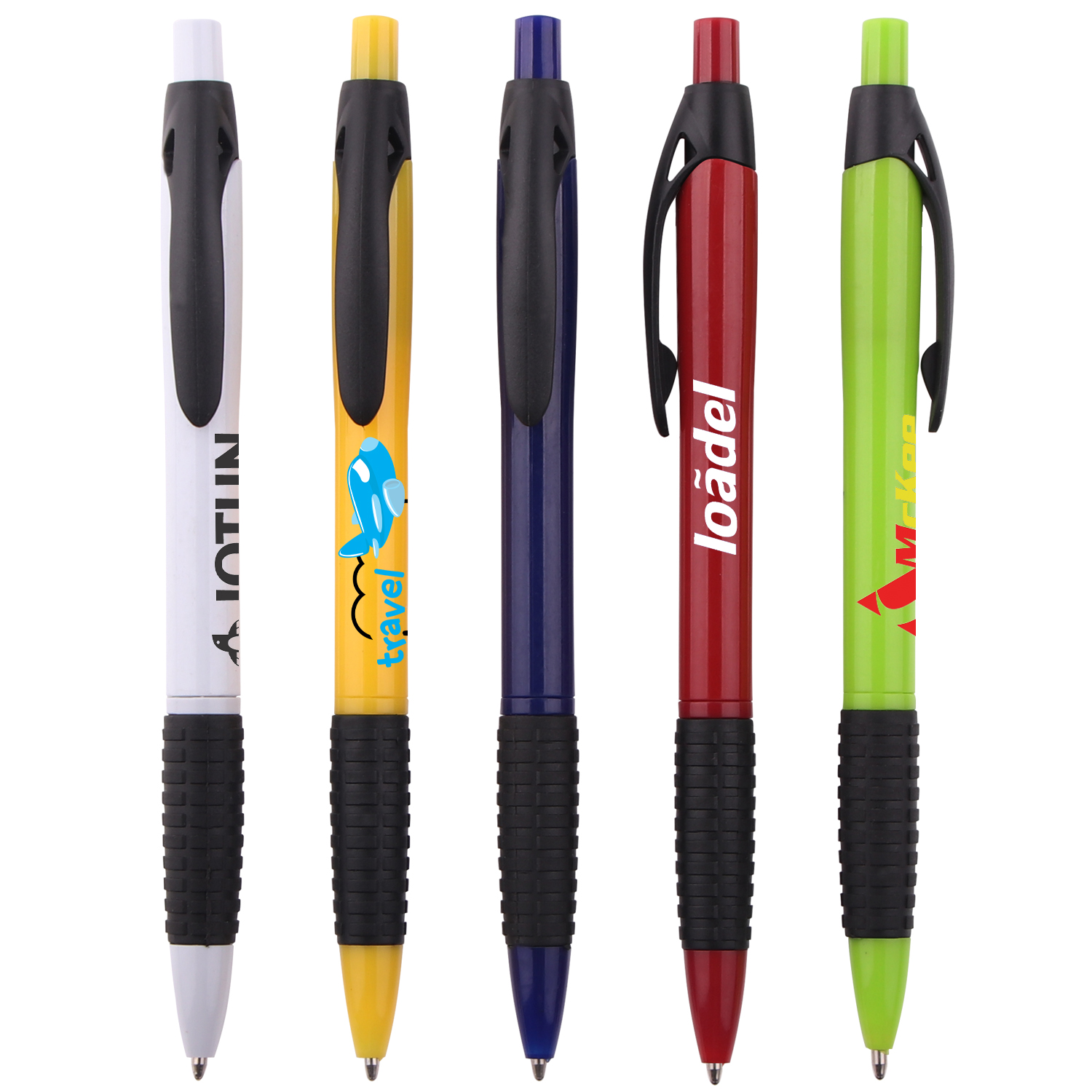 Cheap black rubber custom logo pens plastic pens with custom logo