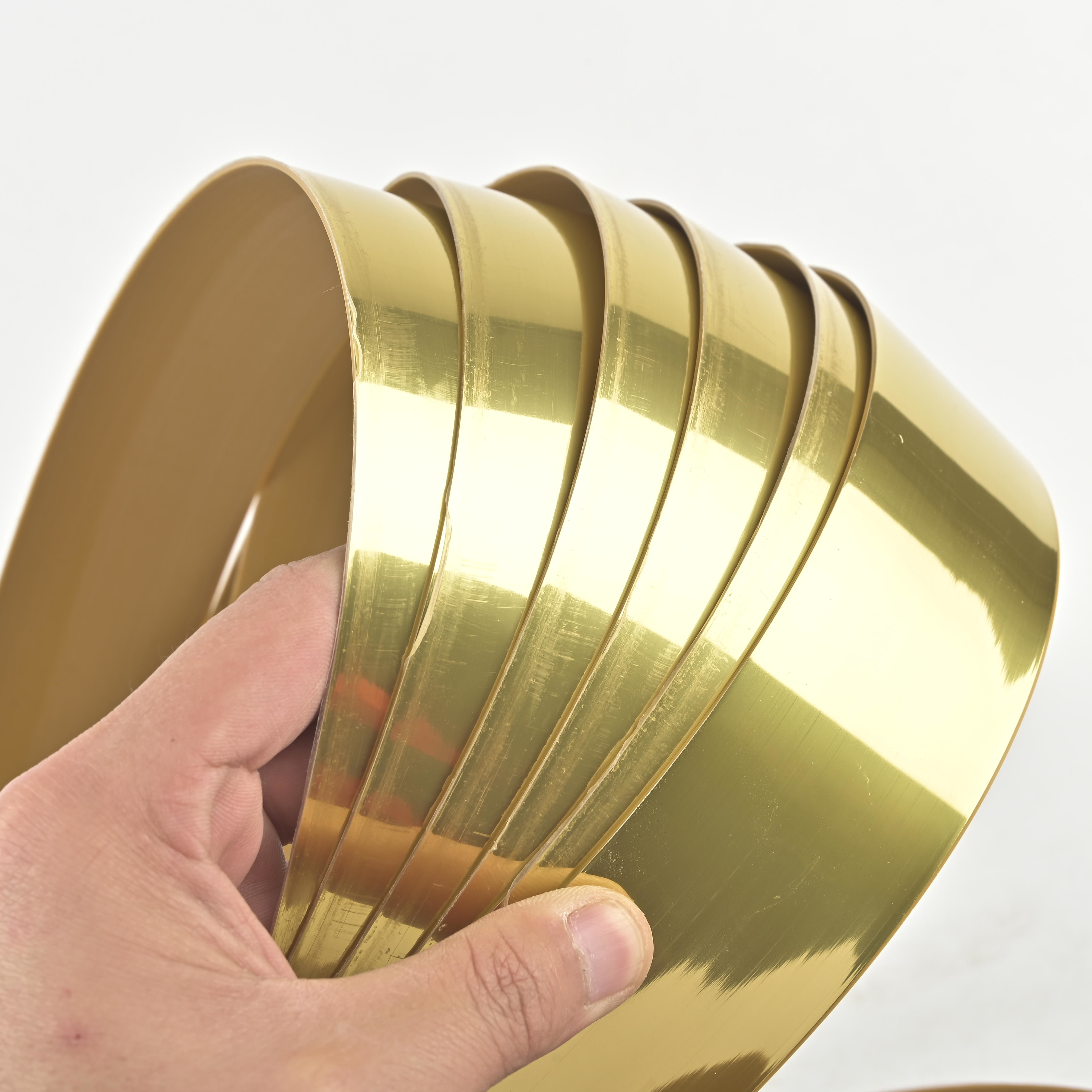 New Metallic Brushed Golden Silver Edge Banding Tape Trim Strip Customized Exquisite PVC/ABS Edge Banding Furniture Accessories