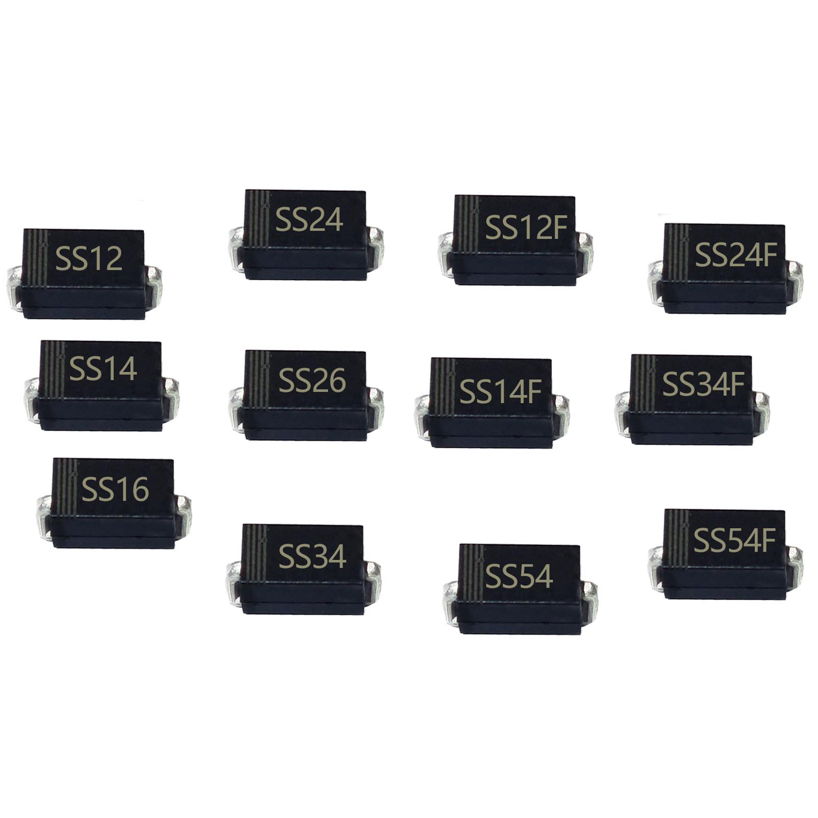 SMD диод Шоттки SS14 SS12 SS16 SS110 SS24 SS26 SS210 SS34 SS36 SS310 SS54 SS510 упаковка SMA SMB SMC полный диапазон