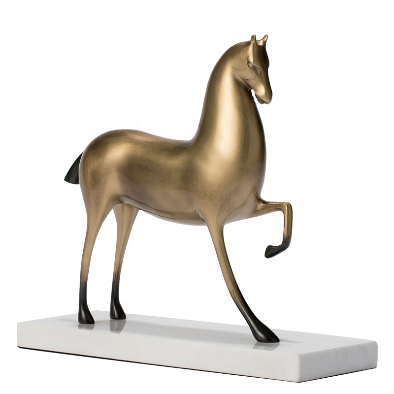 New Chinese style light luxury Brass war horse ornaments living room dining room animal brass all copper