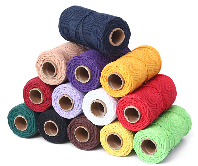 Charmkey wholesale Hot sale hand made macrame cord 3mm for bags or garment decoration tassel drawstring 100 meters 4 ply
