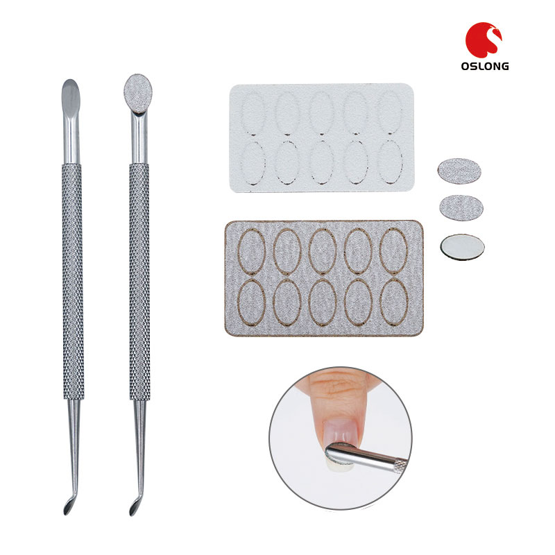 Custom Packaging Nail Prep Cuticle Pusher Nail Patrol Pro Tools 80 100 120 150 180 Grits Cuticle Prep Tabs For Nail Pusher