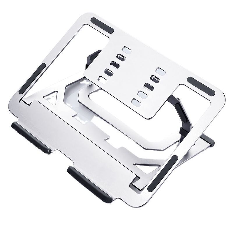 Aluminium Laptop Stand Factory Wholesale Height Angle Adjustable Silicone Pad Laptop Stand