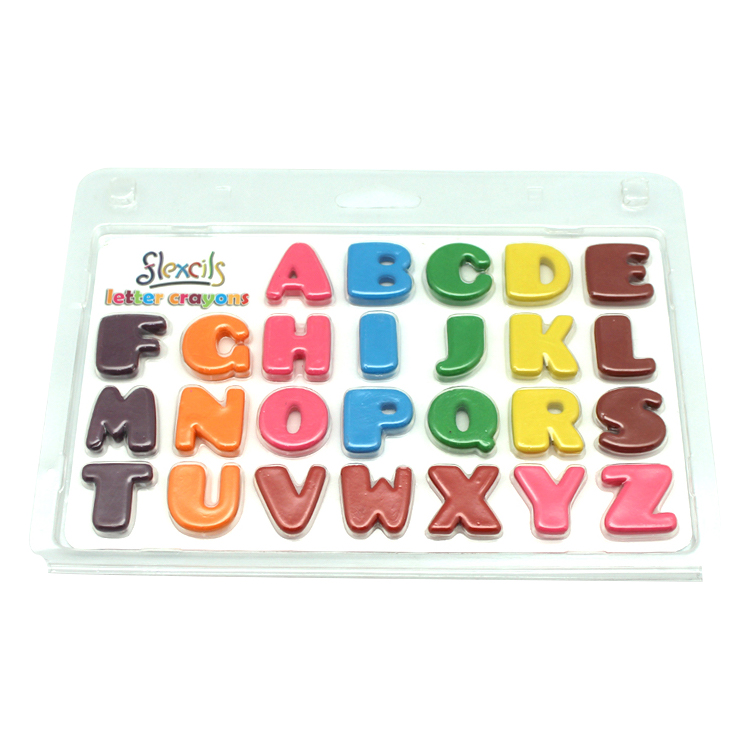 8 Colors Radom Combination Shape Flexcils 3D Letters Plastic Crayon Box Crayon bendable Crayon for child