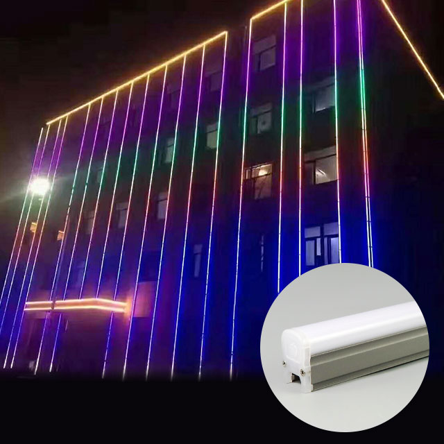 Addressable Led Pixel Tube Light Rgb Linear Advertising Display Building Facade Lighting