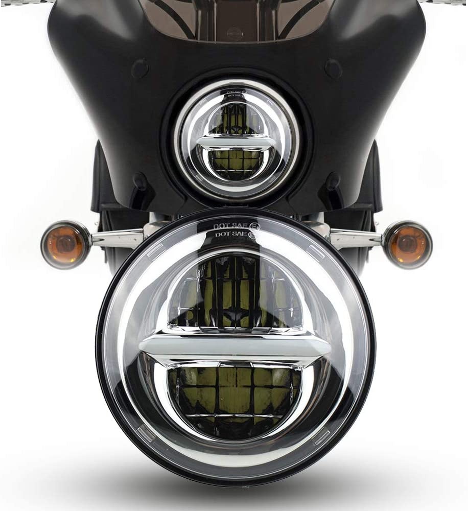 Мотоциклетная фара 7 дюймов LED с Halo/поворотом Singal Light для Harley/Royal Enfield/Универсальный