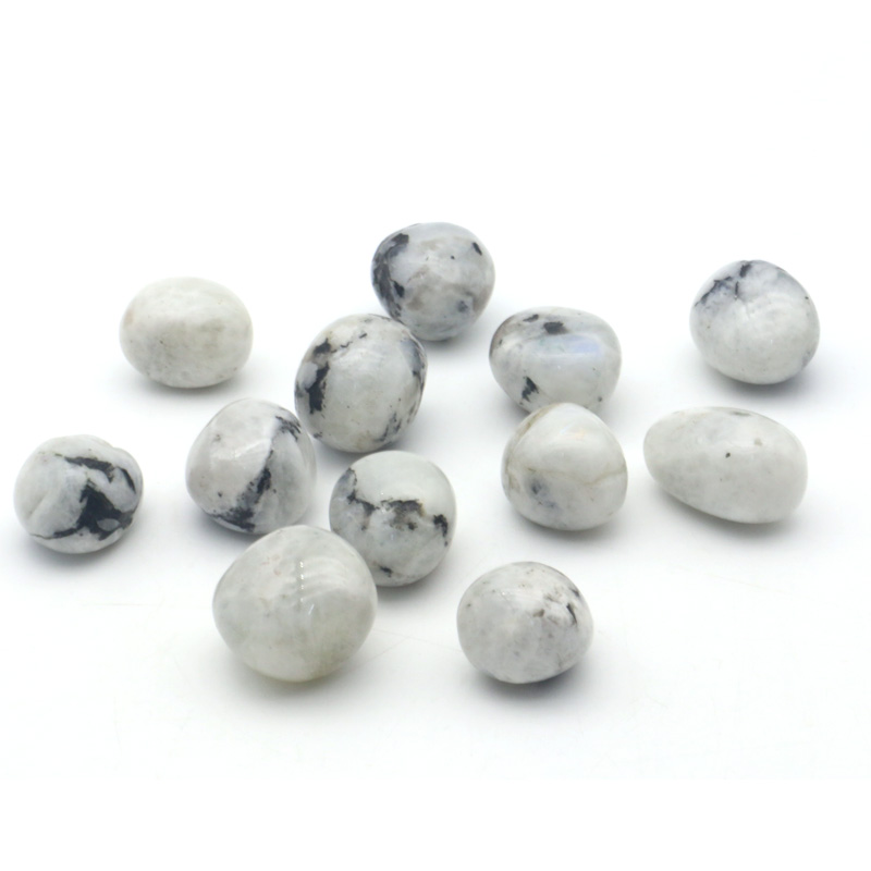 Wholesale high quality 2-3 cm white moonstone crystal tumbles stones