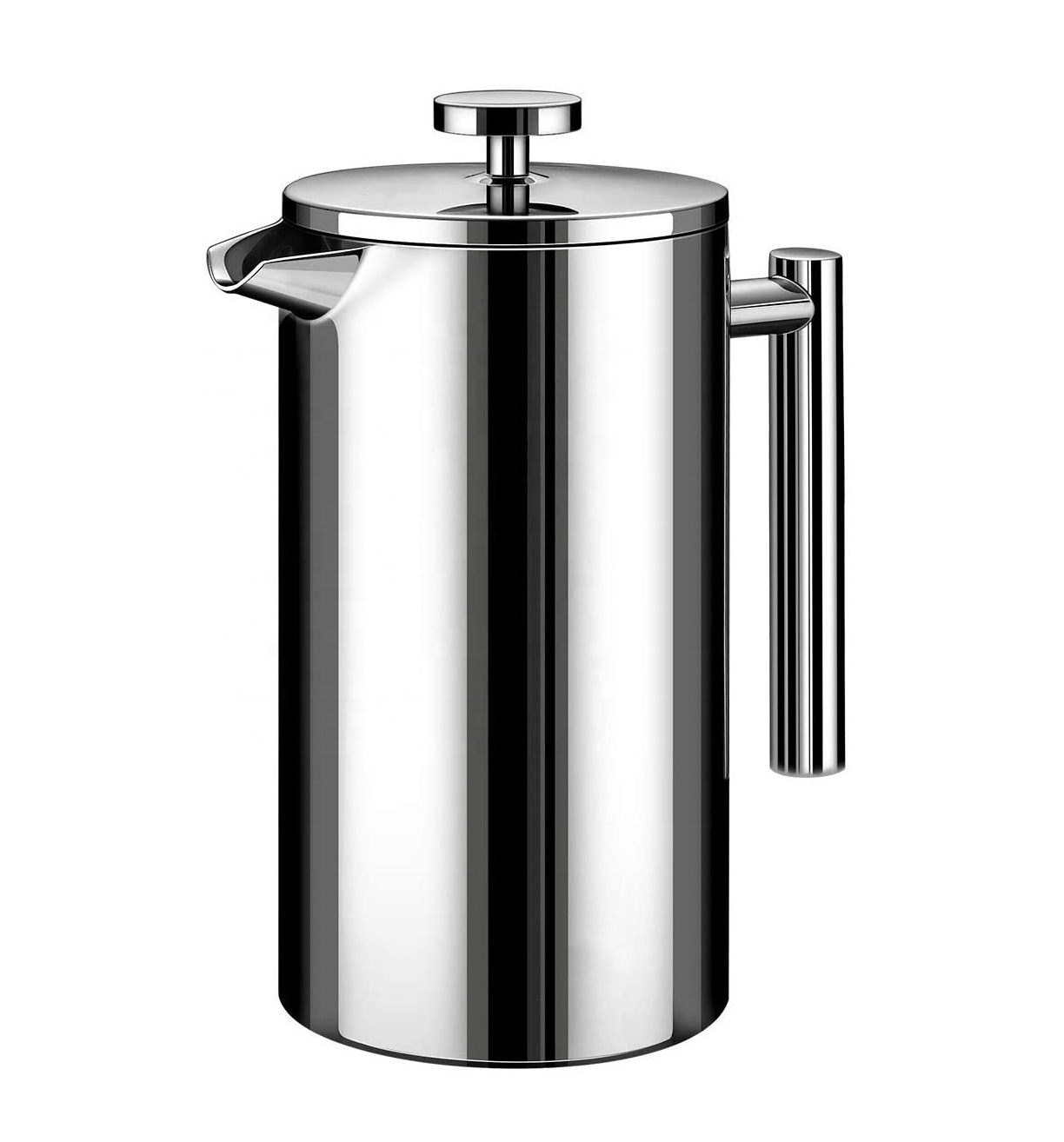 High Quality Double Wall Stainless Steel 4 Filter Layer French Press Coffee And Tea Maker
