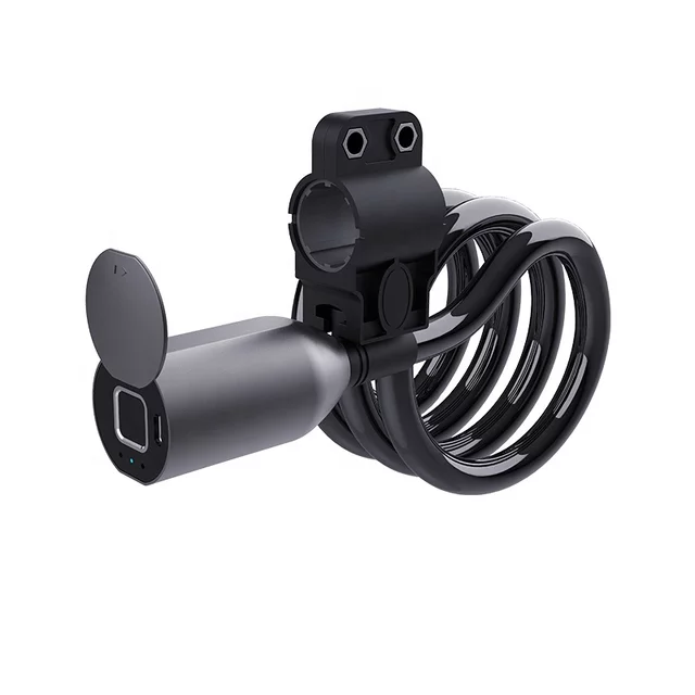 XMM-S13 High quality anti-theft 150 m PVC cover steel cable motorcycle lock electric fingerprint bicycle wire smart lock