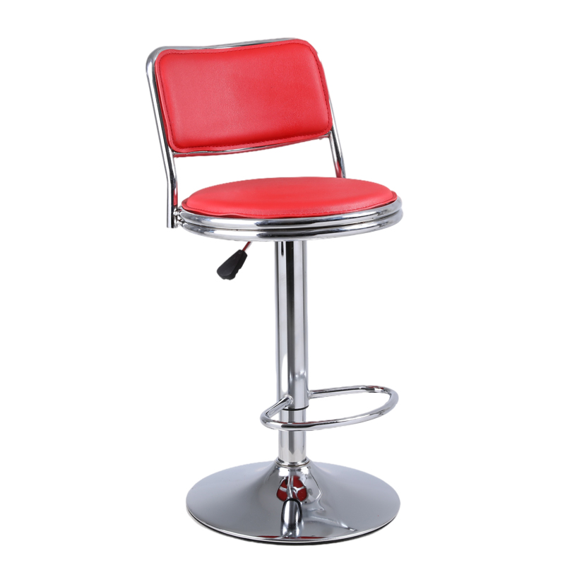 Red Color Good Quality Cheap Adjustable Stainless Steel Base Metal Bar Stool