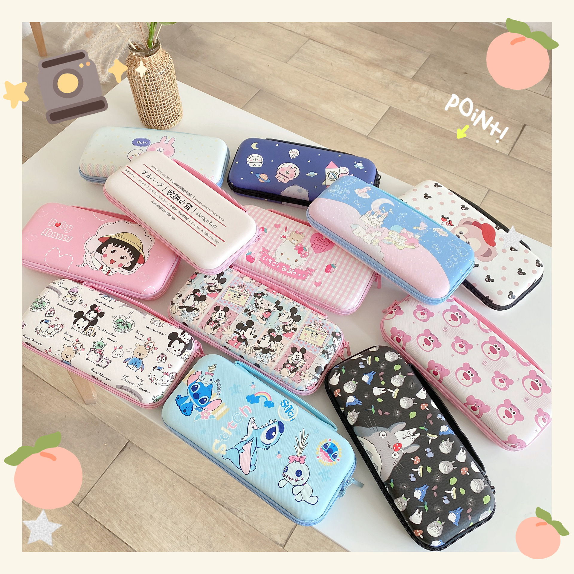 Красочная и милая мультяшная сумка для хранения аниме для Nintendo Switch Kawaii, защитный переключатель, игровая консоль, переносная коробка для путешествий