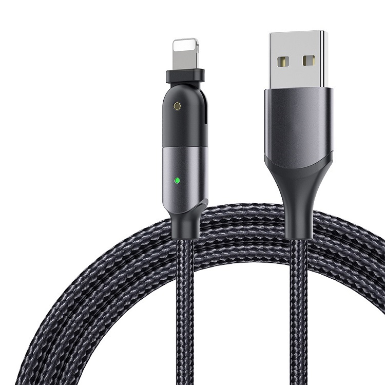 Usb-кабель для быстрой зарядки OEM/ODM PD LED Lightning, вращающийся на 180 градусов