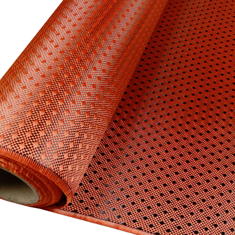 Kevlar Jacquard Carbon Fiber Fariic orange 3K 230g/sqm
