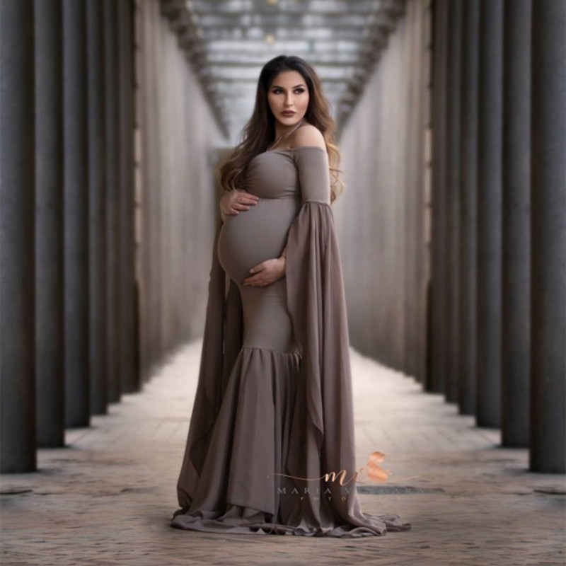 2021 wholesale pregnant clothes women white Maxi dress maternity photoshoot dress for pregnant women