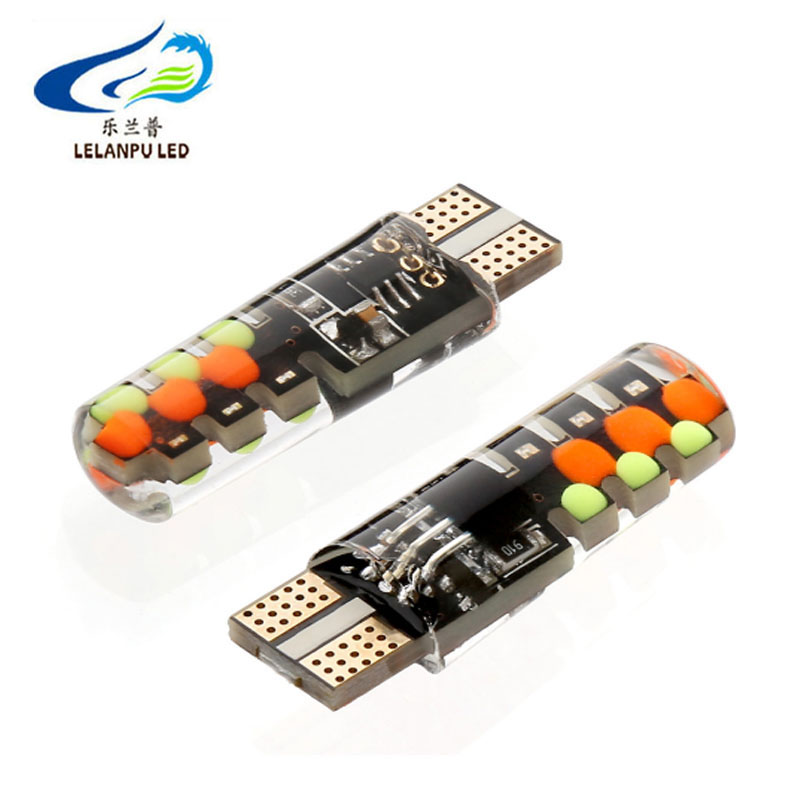 Новое поступление Автомобильных СВЕТОДИОДНЫХ ламп Lelanpu T10 COB RGB 6smd, силиконовый с контроллером, лампа для чтения 194 168, подсветка номерного знака для всех автомобилей