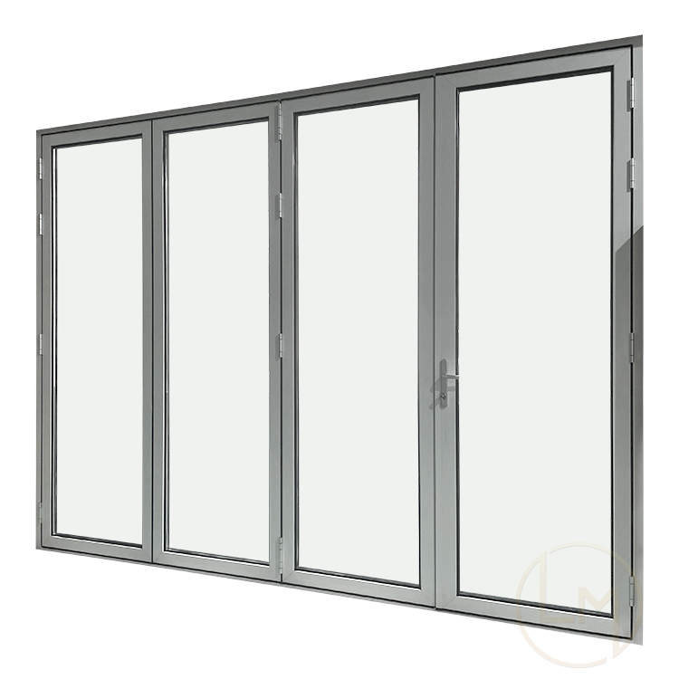 Hot Sale Power Coated White Folded Door Interior Tempered Glass Bi Fold Door Design