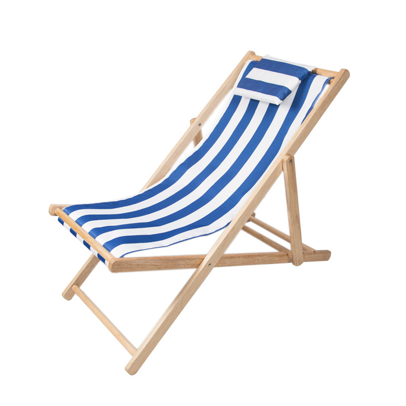 outdoor portable foldable wood sea beach chair swimming pool sun lounge folding beach deck chairs