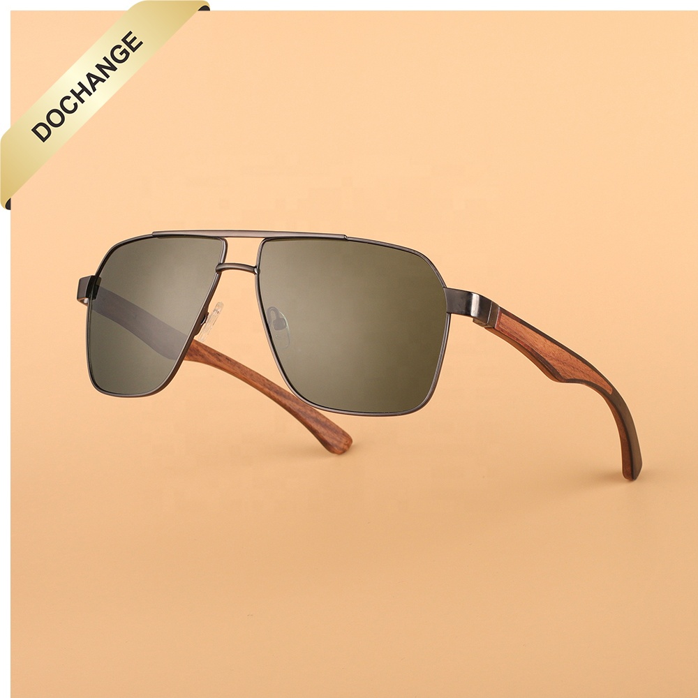 2021 Oversized Big Shades Metal Wood Sunglasses Eco-friendly Bamboo Fashion OEM Cheap Ready goods