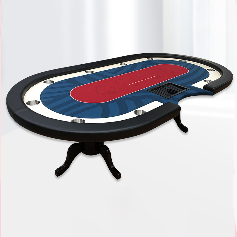 96inch casino poker table real wood poker table with Padded Rails & Cup Holders