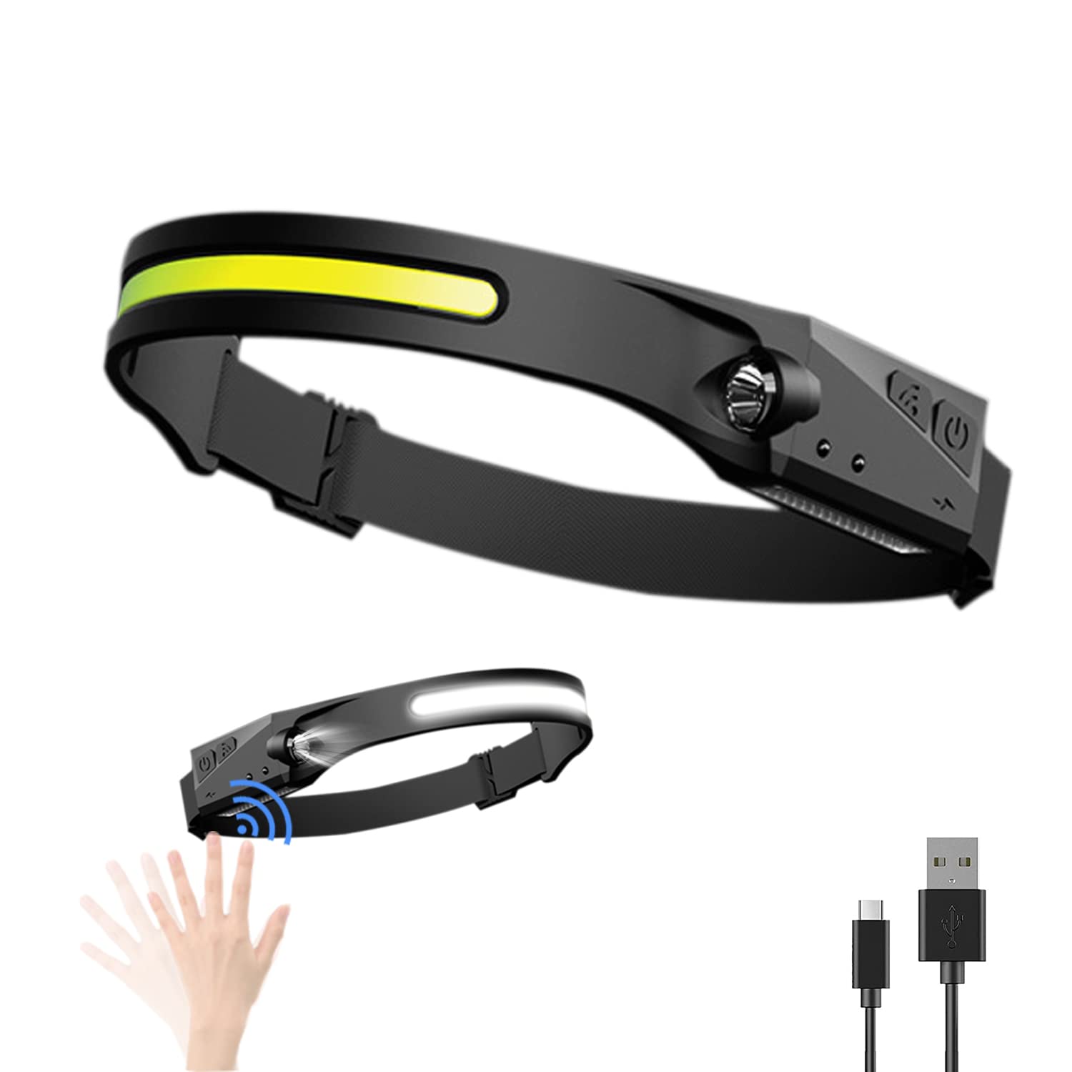 Бесплатный ODM OEM IPX4 водонепроницаемый USB Перезаряжаемый Тип C LX200 XPE COB Светодиодный Фонарь налобный фонарь