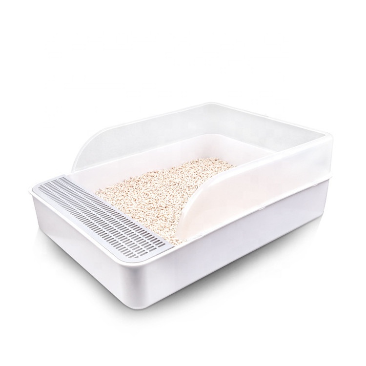 Manufacturer Supplier Indoor Pet Self Cleaning Anti Splash Semi Enclosed Cat Litter Box