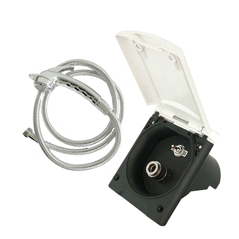 White RV Exterior Shower Box Kit Boat Marine Camper Motorhome Caravan Accessories