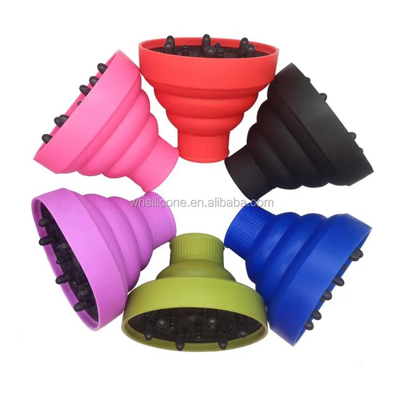 High Quality Colourful Universal Dryer Attachment Silicone Collapsible Hair Dryer Diffuser