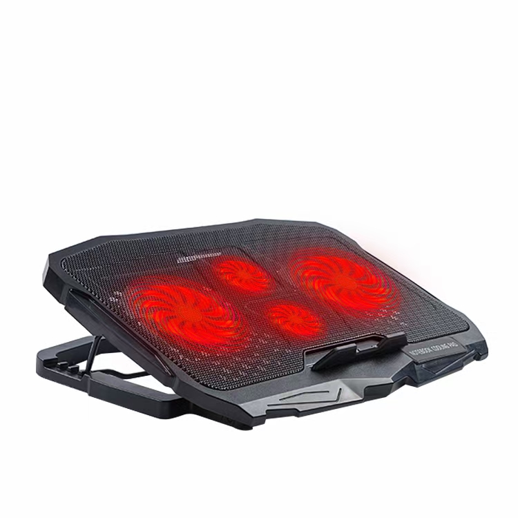 Four Fans Laptop Cooler Foldable LED Gaming Notebook Stand Up to 17.3 Inch