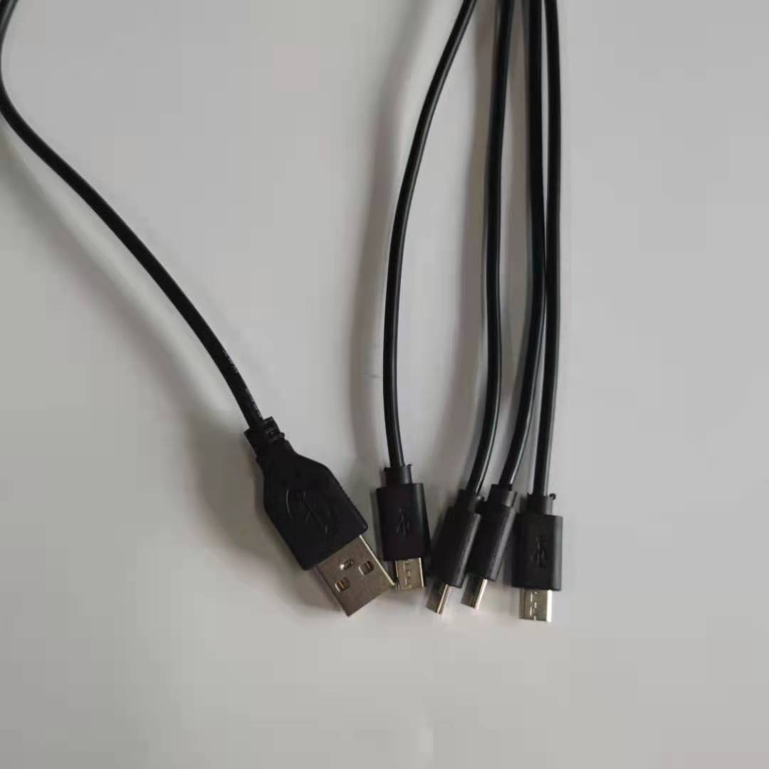 PVC jacket 4 in 1 USB data charge cable