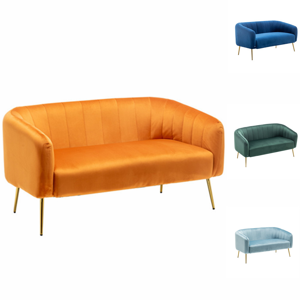 Modern Velvet 2 Seater Sofa set manufacturer Seating Double Couch Lounger loveseat Living Room Furniture