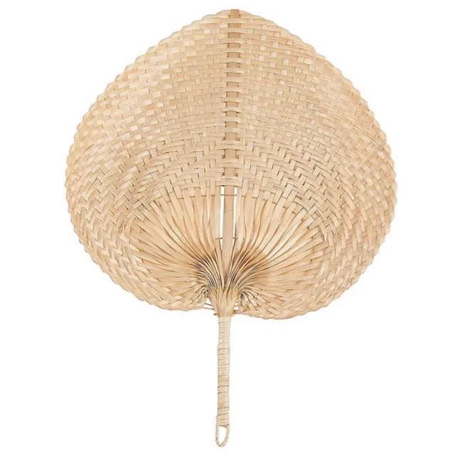 Party Wedding Favor Gifts Handmade Palm Leaf Bamboo Handheld Fan Natural Bamboo Fans