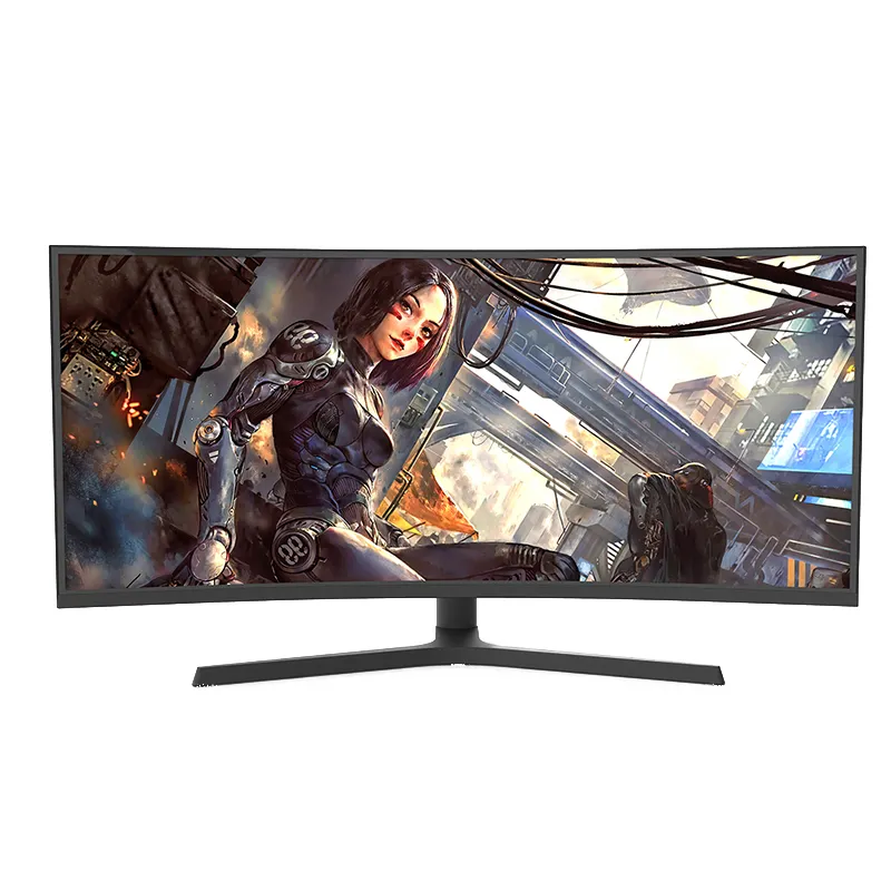 YGM Pc 24 32 34 inch Lcd Monitor 144hz 165 HZ 2K 4K Computer Display Rgb Light Bar Gaming Curved Screen Monitor