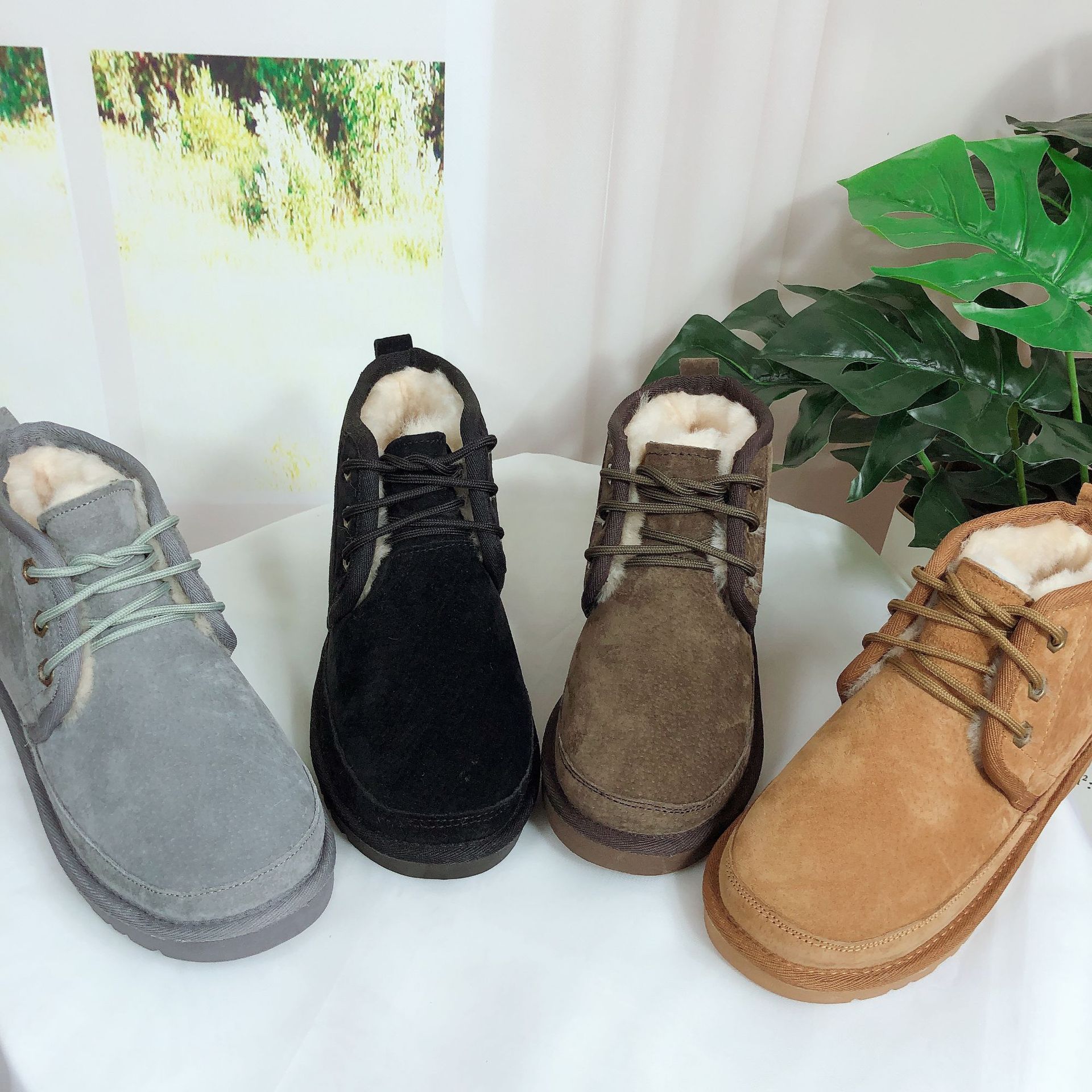 2021Wholesale Winter Women's Snow Boots Ankle Women Shoes Bow Girls Lady Designer Luxury Uggly Short Fluff bows Boots for Women