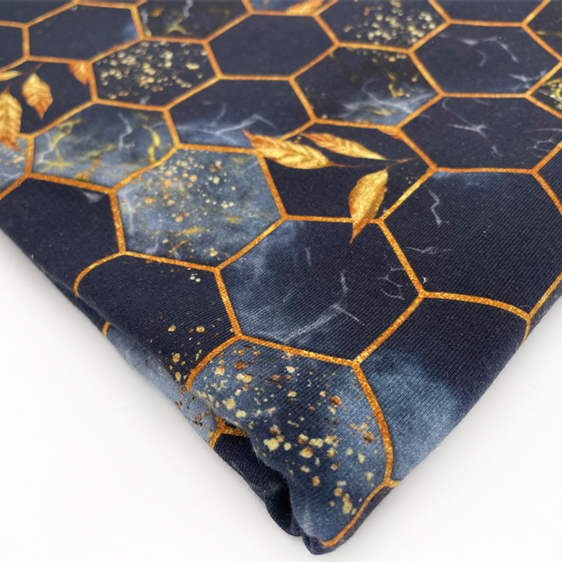 Ready To Ship Stock Fabric For Dress Stretch Custom Cartoon Design Honeycomb Cotton Lycra Fabric Digital Printing On Cotton