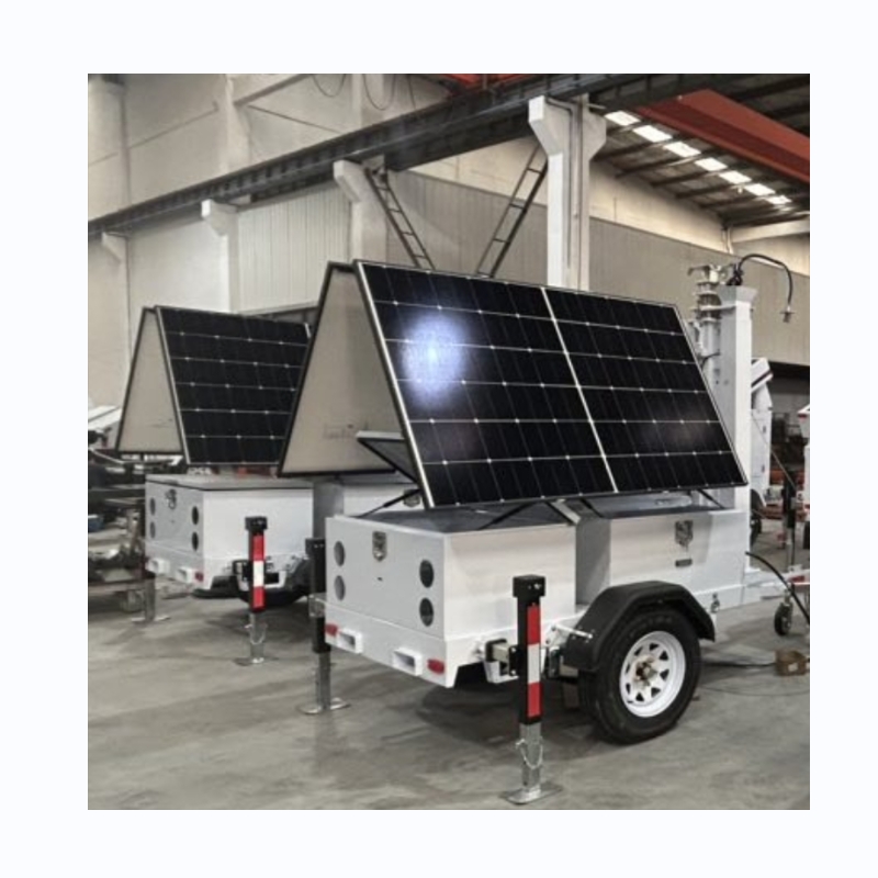 Construction PTZ Camera Security System Mobile Solar Surveillance or CCTV Trailer
