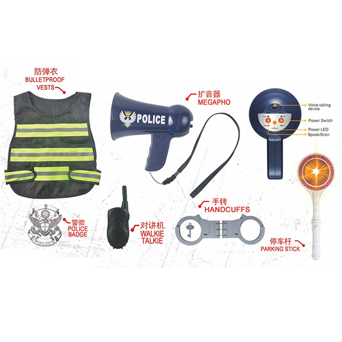 Hot selling police bulletproof vests toys with Children police toys set simulation pretend for boys