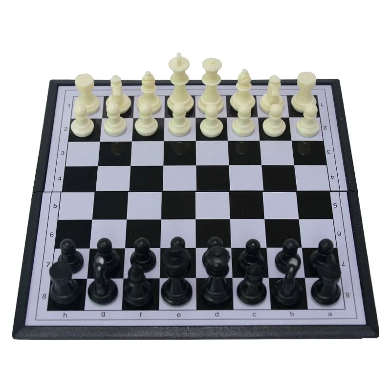 Складная магнитная пластиковая настольная игра, портативная детская игрушка, международные шахматы, Складная портативная шахматная игра