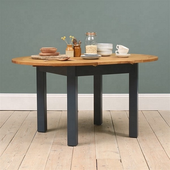 Custom Modern Round Folding Extendable Wooden Dining Table